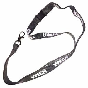 15mm Black Lanyard with Metal Hook (YMCA3)