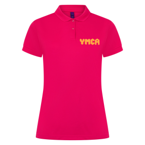 Womens Performance Polo Shirt in Pink (Dry Fit) (H476)