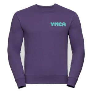Purple Sweatshirt with Teal Logo