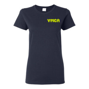 Womens Navy T Shirt with Lime Logo
