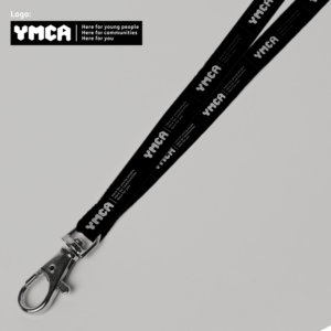 25mm Black Lanyard with Metal Hook (YMCACON2)