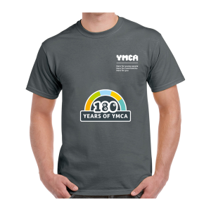 180 Years of YMCA - Grey T Shirt (GD05C-180)