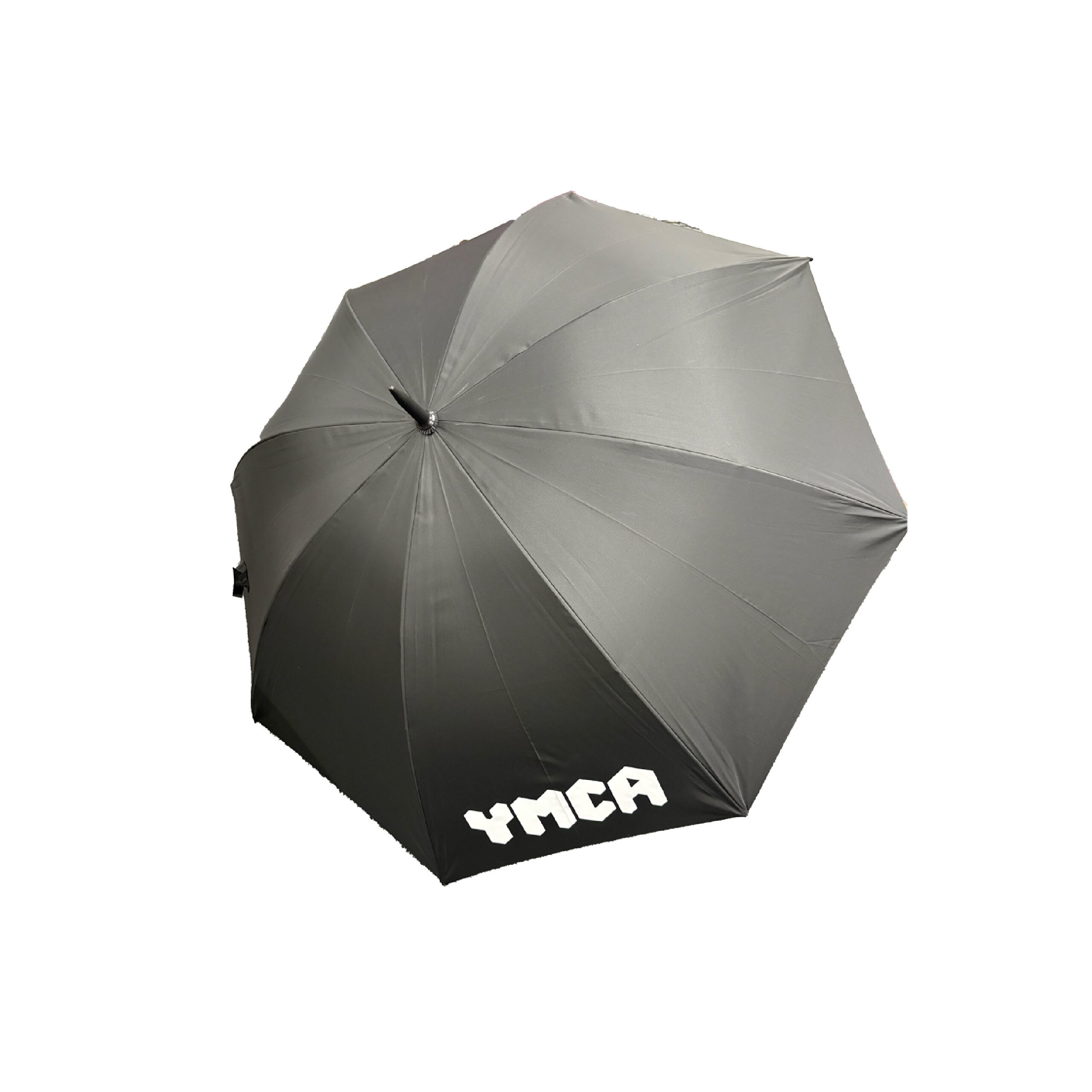 Black Golf Umbrella with YMCA Logo on 2 panels