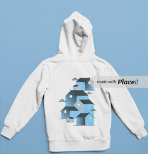 Sleep Easy Hoodie White - Design 1