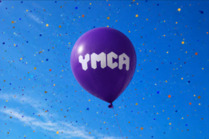Purple Balloons with YMCA Logo