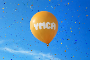 Yellow Balloons - with YMCA Logo